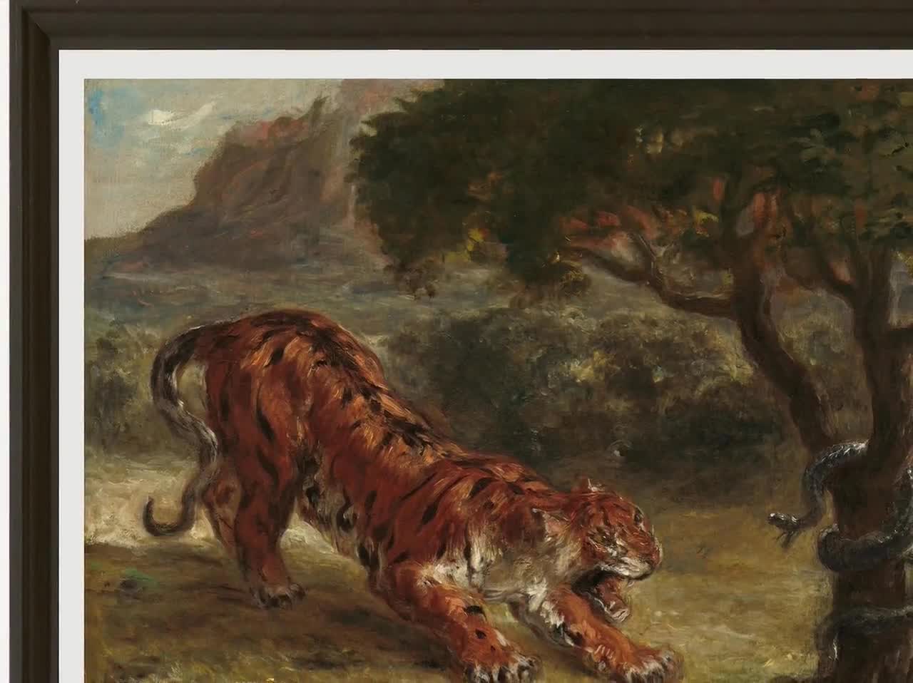 Tiger and Snake by Eugene Delacroix 1862 Oil on Canvas Classical